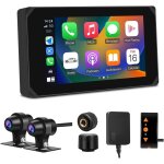 Kple - moto dashcam 5, 0 pouces ecran tactile etanche voiture play & android auto avec sonyimx307 deux ...