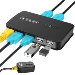 Kvm pour 2 pc, 4k@30hz, 3 usb 2. 0, kvm hdmi 2 crans, kvm hdmi 4k et 3 usb device, 2 cbles kvm inclus ...