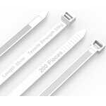Kyaoayo - 200 pices attaches de cble, 7. 6mm * 300mm colliers serrage en nylon anti - uv, durable et ...