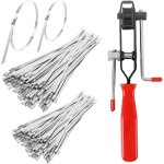 Kyaoayo - 200 pièces attache cable en acier inox avec pistolet a soufflet de cardan, 4, 6 x 200 / 300mm ... Kyaoayo - 200 pièces attache cable en acier inox avec pistolet a soufflet de cardan, 4, 6 x 200 / 300mm ...