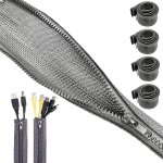 Kyaoayo - 4 pices epissable cache gaine de cable fils electrique, 1. 5m gaine range cable pour management ...