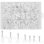 Kyaoayo - 500 x attache cble ronde + 200 x clips cble carrs, cavalier cables electrique, clip de fixation, ...