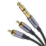 Kyaoayo - 6, 35mm a 2 rca 1m, 6, 35mm mâle trs a 2 rca mâle adaptateur audio stéréo, câble plaqué or ... Kyaoayo - 6, 35mm a 2 rca 1m, 6, 35mm mâle trs a 2 rca mâle adaptateur audio stéréo, câble plaqué or ...
