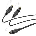 Kyaoayo - cble rpartiteur optique numrique 1 en 2 sorties - 1 m - toslink digital fibre optic audio ...