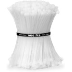 Kyaoayo - collier rilsan zip ties 100mm x 3mm attaches cble rsistant aux uv et a la chaleur blanche ...