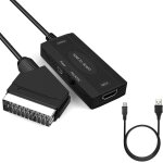 Kyaoayo - convertisseur hdmi vers pritel, adaptateur hd 1080p avec cbles, input hdmi output scart video ...