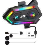 Kyaoayo - couteurs casque moto, h4r lumire rgb kit main libre moto casque scooter sans fil a u unique ...