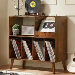 Kyaoayo - grand support a vinyles avec rangement, support pour tourne - disque avec etagre pour platine ...