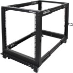 Kyaoayo - rack serveur mobile 12u 4 poteaux, rack rseau 19  4 poteaux avec roulettes, rack avec profondeur ...