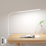 Lampe de bureau led flexible 360 avec pince, lampe de lecture usb 54leds 460lm, dimmable, 3 modes d'eclairagex ...