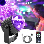 Lampe de fête uv, usb 6 w, lumière noire, boule disco led, 7 modes d'eclairage uv de scène avec télécommande, ... Lampe de fête uv, usb 6 w, lumière noire, boule disco led, 7 modes d'eclairage uv de scène avec télécommande, ...