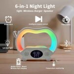 Lampe de haut - parleur bt multifonctionnelle, rveil led rapide, veilleuse rvb, chargeur de rveil, ...