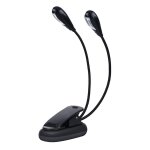 Lampe led a pince pour pupitre de lecture, mini lampe a double bras rglable (8 perles)