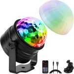 Lampe de scne, 7 couleurs boule a facette avec tlcommande et cble usb 4m, lumires disco pour fte ...
