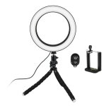 Lampe selfie / ring light (20 cm) avec tr�pied moulable