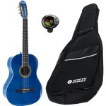 Lapaz 002 bl guitare classique format 4 / 4, bleu + housse + accordeur