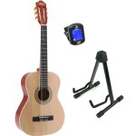 Lapaz 002 nt guitare classique format 3 / 4 natural + stand + accordeur