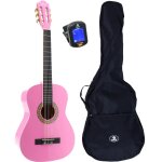 Lapaz 002 pi guitare classique format 3 / 4 rose + housse + accordeur