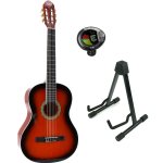 Lapaz 002 sb guitare classique format 4 / 4 sunburst + stand + accordeur