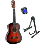 Lapaz 002 sb guitare classique taille 1 / 2 sunburst avec stand et accordeur