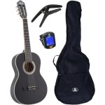 Lapaz c30bk guitare classique format 3 / 4 noire + housse + accessoires