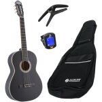 Lapaz c30bk guitare classique format 4 / 4 noire + housse + accessoires