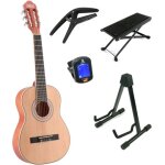 Lapaz c30n guitare classique format 3 / 4 natural + stand + accessoires