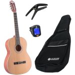 Lapaz c30n guitare classique format 4 / 4 natural + housse + accessoires