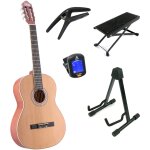 Lapaz c30n guitare classique format 4 / 4 natural + stand + accessoires
