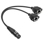 Lbgwp60 - cble xlr 3 broches vers double rj45, bus xlr vers 2 bus rj45 convertisseur d'adaptateur ethernet ...