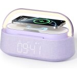 Lbgwp60 - haut - parleur bluetooth avec chargeur sans fil, radio fm, veilleuse led rglable, double haut ...