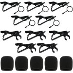 Lbgwp60 - kit de remplacement de 15 pinces de microphone a col rabattu, 5 pinces de microphone a col ...