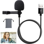 Lbgwp60 - microphone cravate usb a clipser plug & play omnidirectionnel usb filaire pour pc, ordinateur, ...