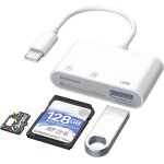 Lecteur de carte usb c vers sd, adaptateur de carte mmoire usb c vers micro sd tf compatible avec ipad, ...