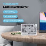 Lecteur de cassette  coque entirement transparente, lecteur de bande au format mp3, usb type - c, lecteur ...