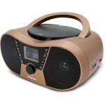 Lecteur cd copper & black avec radio fm, port usb, fonctions sleep et id3
