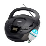 Lecteur cd denver tc - 28black portable et radio fm. boombox haut - parleurs 2 w. entr�e aux, ampoule ...