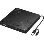Lecteur cd dvd externe, graveur usb 3. 0 et type - c avec lecteur de carte sd / tf et de usb, lecteur ...