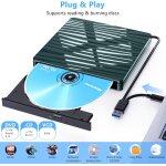 Lecteur cd dvd externe, graveur cd avec usb3. 0 type - c, ultra - mince cd / vcd / - rw / rom portable ...