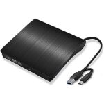 Lecteur cd dvd externe pour pc usb 3. 0 & type c, portable graveur dvd externe, plug and play cd / dvd ...