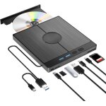 Lecteur cd dvd externe pour pc , usb 3. 0 type - c cd / dvd + / - rw lecteur dvd externe avec 4 ports ...