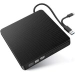 Lecteur de cd dvd externe portable, 2 en 1 usb 3. 0 et type - c - graveur de cd optique pour windows ...