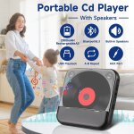 Lecteur cd portable avec bluetooth 5. 3 - lecteur cd enfant avec batterie 2000mah rechargeable, usb, ...