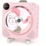 Lecteur cd portable, bluetooth cd player pour la maison avec haut - parleurs, ecran lcd et tlcommande, ...