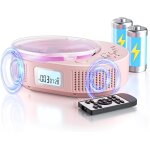Lecteur cd portable enfants compact avec bluetooth, radio fm, haut - parleur boombox pour voiture / maison ...
