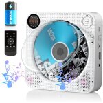 Lecteur cd portable, lecteur cd mural rechargeable avec bluetooth et haut - parleur hifi, home boombox ...