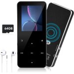 Lecteur mp3 de 64 go avec bluetooth 5. 0, lecteur mp3 enfant haut - parleur hd, enregistreur vocal, radio ...