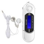 Lecteur usb mp3 de musique portable avec cran lcd radio fm carte mmoire vocale argent
