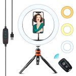 Led lumi�re anneau avec tr�pied, 10  ring light avec t�l�commande wireless pour tiktok / youtube / diffusion ...