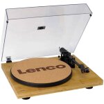 Lenco lbt - 335ba - platine vinyle avec bluetooth, bo�tier en v�ritable bambou et cellule ortofon 2m ...